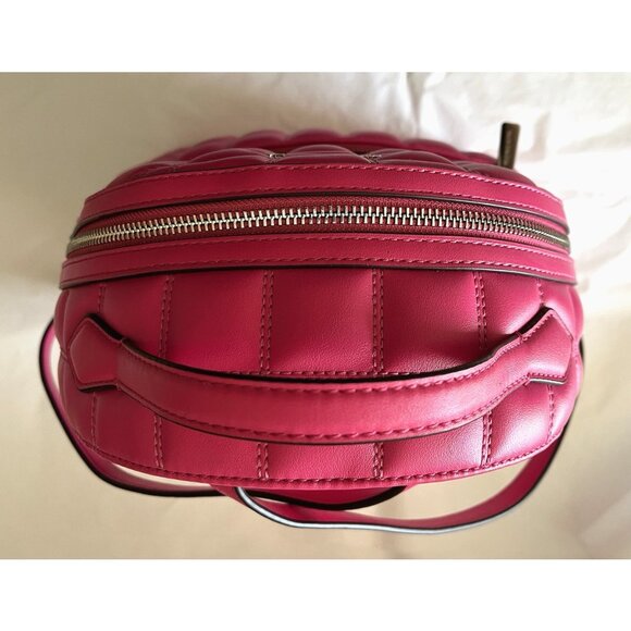 New Michael Kors Sheila Medium Backpack Quilted Dragon Fruit - Picture 4 of 6